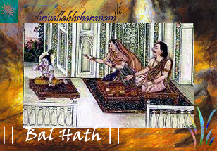 Nand Baba and Yashoda Maiya enjoying Krishnas Bal-Lila 